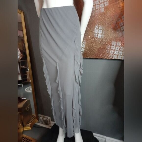 NWT Zara Ruffled Elegant Gray Womens Skirt - Picture 11 of 16
